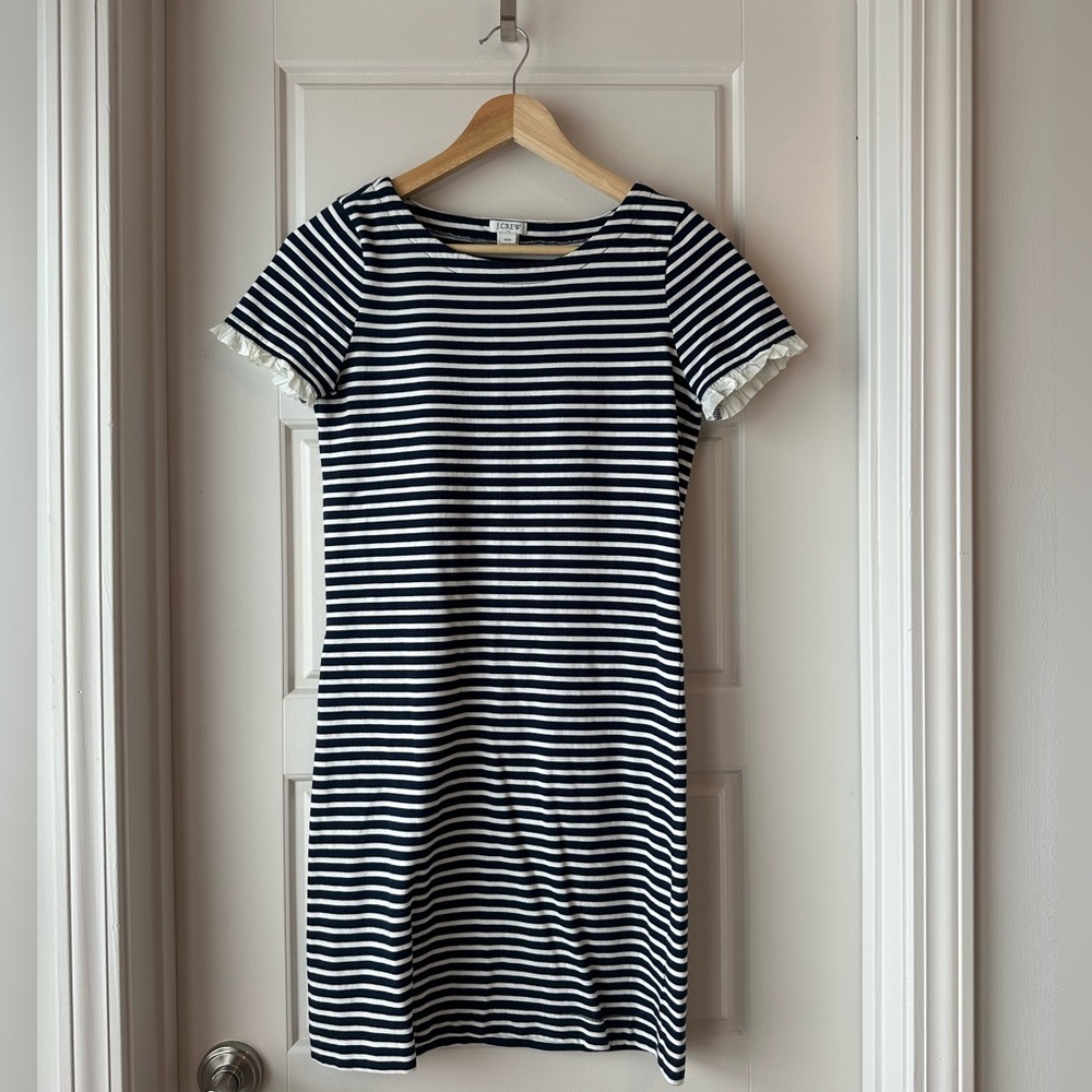 J. Crew Navy and White Striped Top